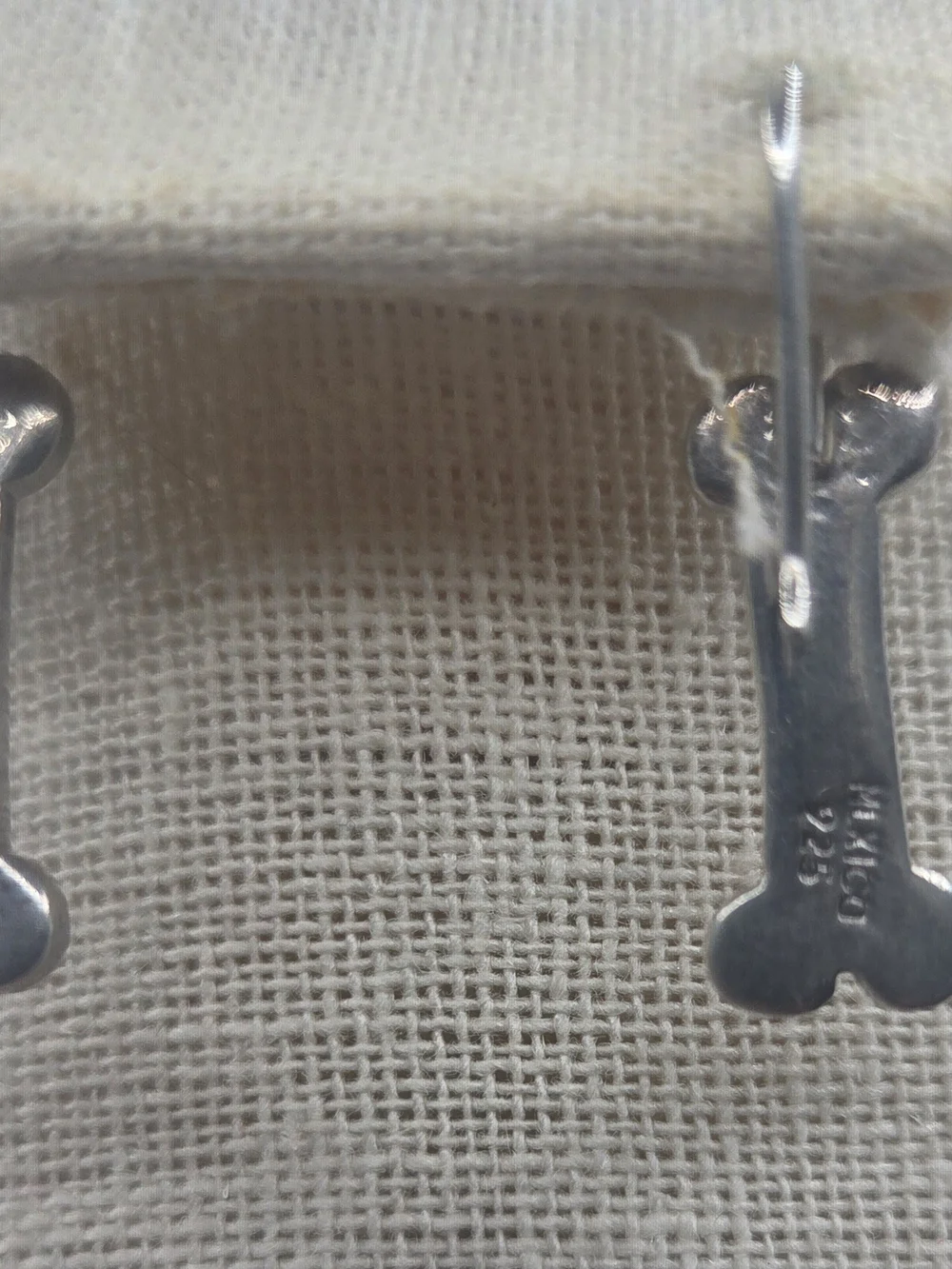 Sterling Silver Bone Dangle Earrings -925 Mexico Silver